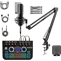 CEZO Professional Condenser Microphone with X3 Sound Card